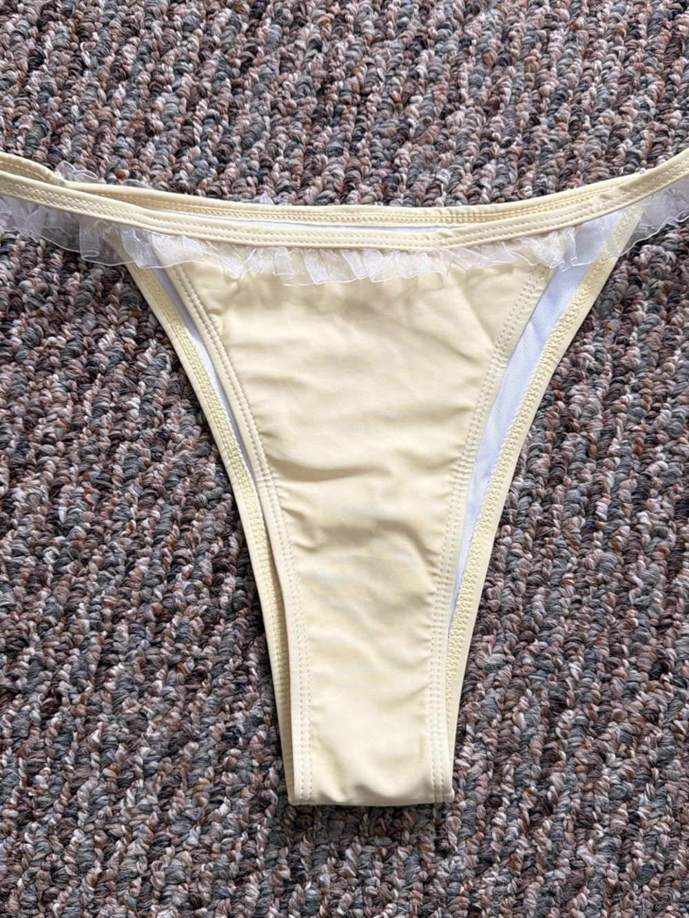 Women's Yellow Ruffle Trim Bikini Set - Picture 2 of 4